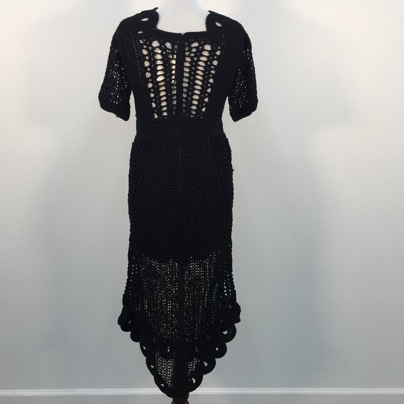 NWT Alice McCall Black Short Sleeve Crochet Loop Maxi Dress - Picture 3 of 8